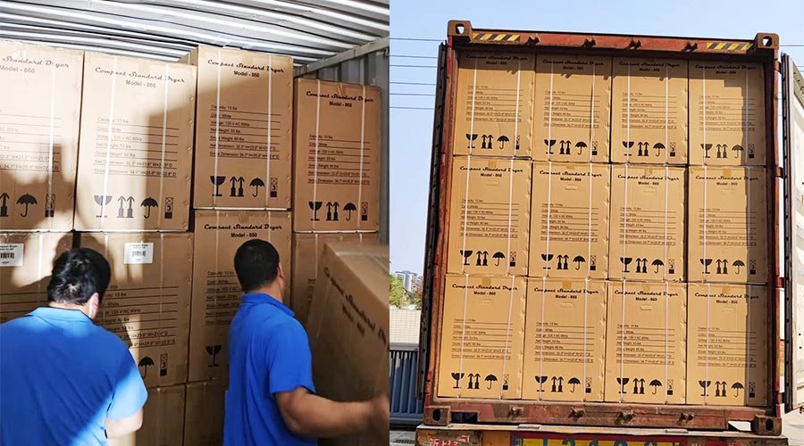 客戶(hù)Equator滾筒衣服烘干機快速裝柜完畢  蓄勢待發(fā)！