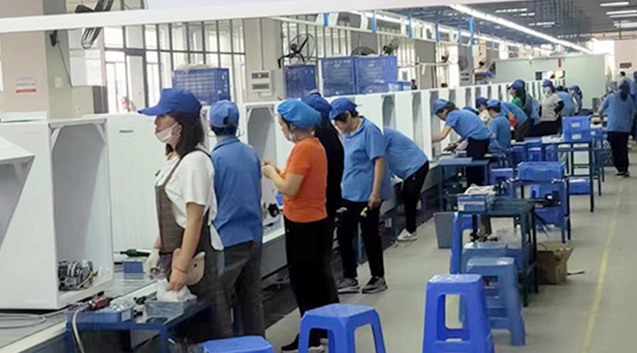 生產(chǎn)實(shí)況！金環(huán)電器開(kāi)展客戶(hù)TCL滾筒衣服烘干機生產(chǎn)